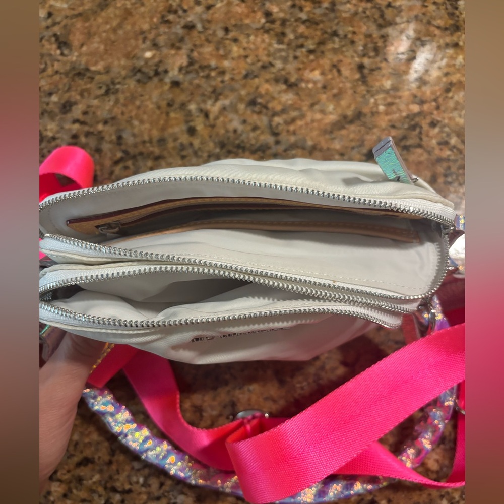 MZ Wallace White Crossbody Bag with Pink Strap - Picture 10 of 16